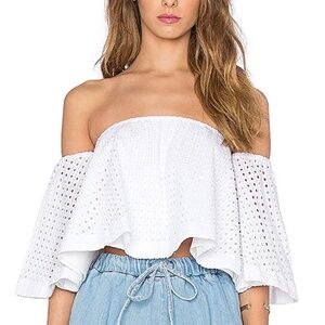 NWT NICHOLAS Broderie Off Shoulder Top White